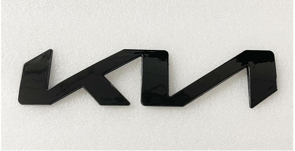 ملصق ثلاثى الابعاد 3D بارز كلمة شعار كيا الجديدة - لون اسود - مقاس 16 فى 3.5 سم