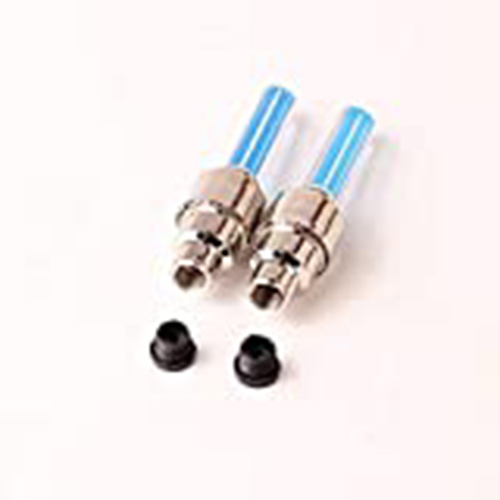 2PCS الأزرق دراجات عجلة الاطارات صمام كاب تكلم نيون فلاش LED أضواء مصباح