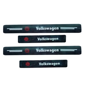 عتب لاصق باب سيارة كاربون حرارى 4D مضاد للخدش ومانع للانزلاق ومقاوم للماء - 4 قطع  -  فولكس Volkswagen