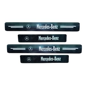 عتب لاصق باب سيارة كاربون حرارى 4D مضاد للخدش ومانع للانزلاق ومقاوم للماء - 4 قطع  -  مرسيدس Mercedes