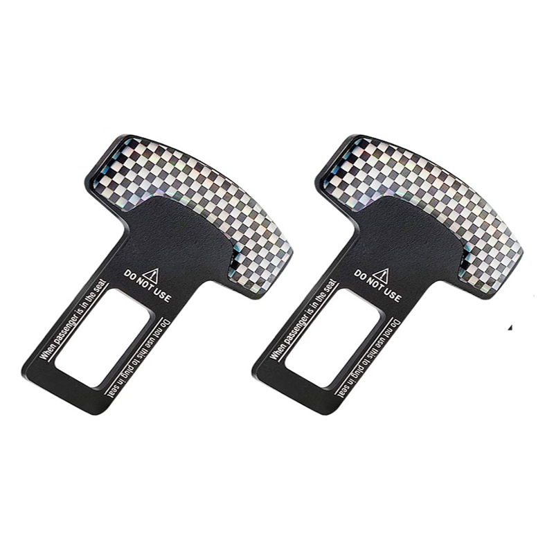 مشبك معدنى سكاته حزام امان للسيارة سدادة انذار من قطعتين -