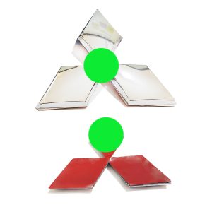 علامة ملصق شعار سيارة ثلاثى الابعاد لصق ( علامة متوافقة مع ميتسو؟ /؟بيشى مع بعض الموديلات ، مقاس ضلع 9.3 سم ، كود : 4632)