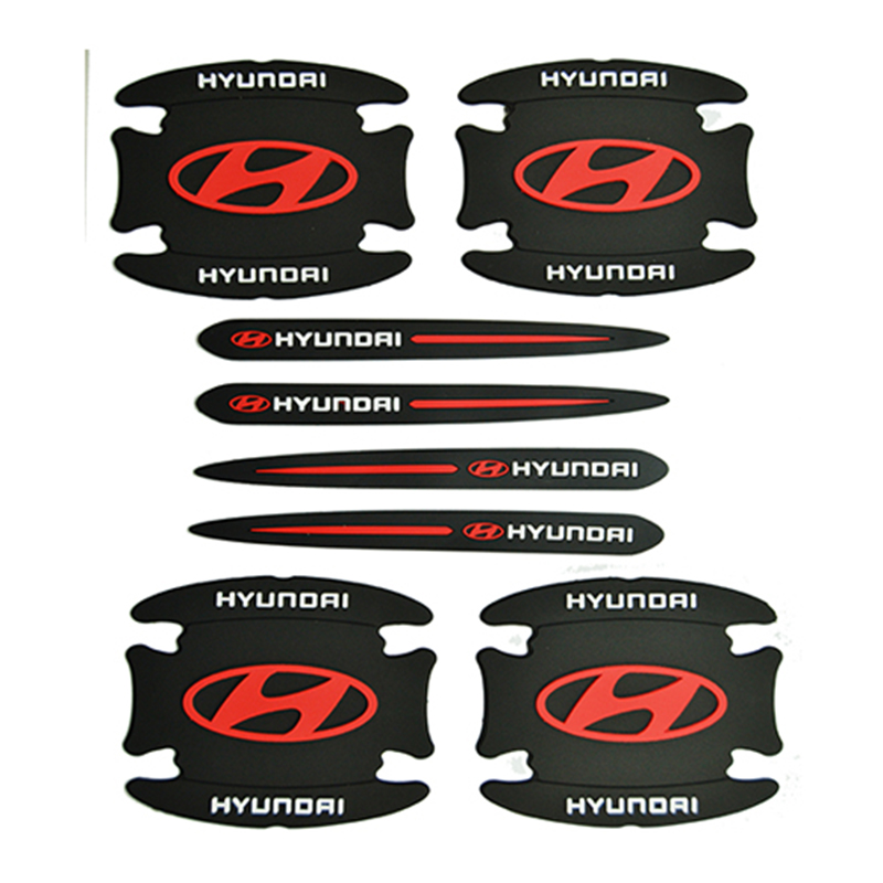 طقم حماية مقبض ابواب السيارة سيليكون - 8 قطع - متوفقة مع -  هيونداى Hyundai