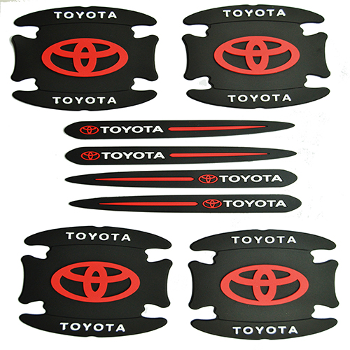طقم حماية مقبض ابواب السيارة سيليكون - 8 قطع - متوفقة مع -  تويوتا Toyota