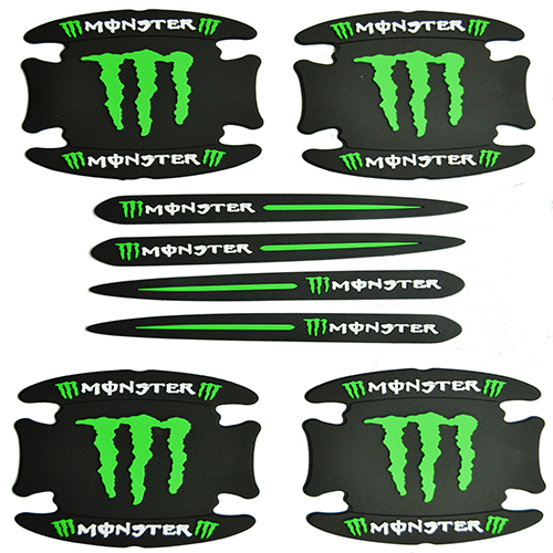 طقم حماية مقبض ابواب السيارة سيليكون - 8 قطع - متوفقة مع - مونيستور