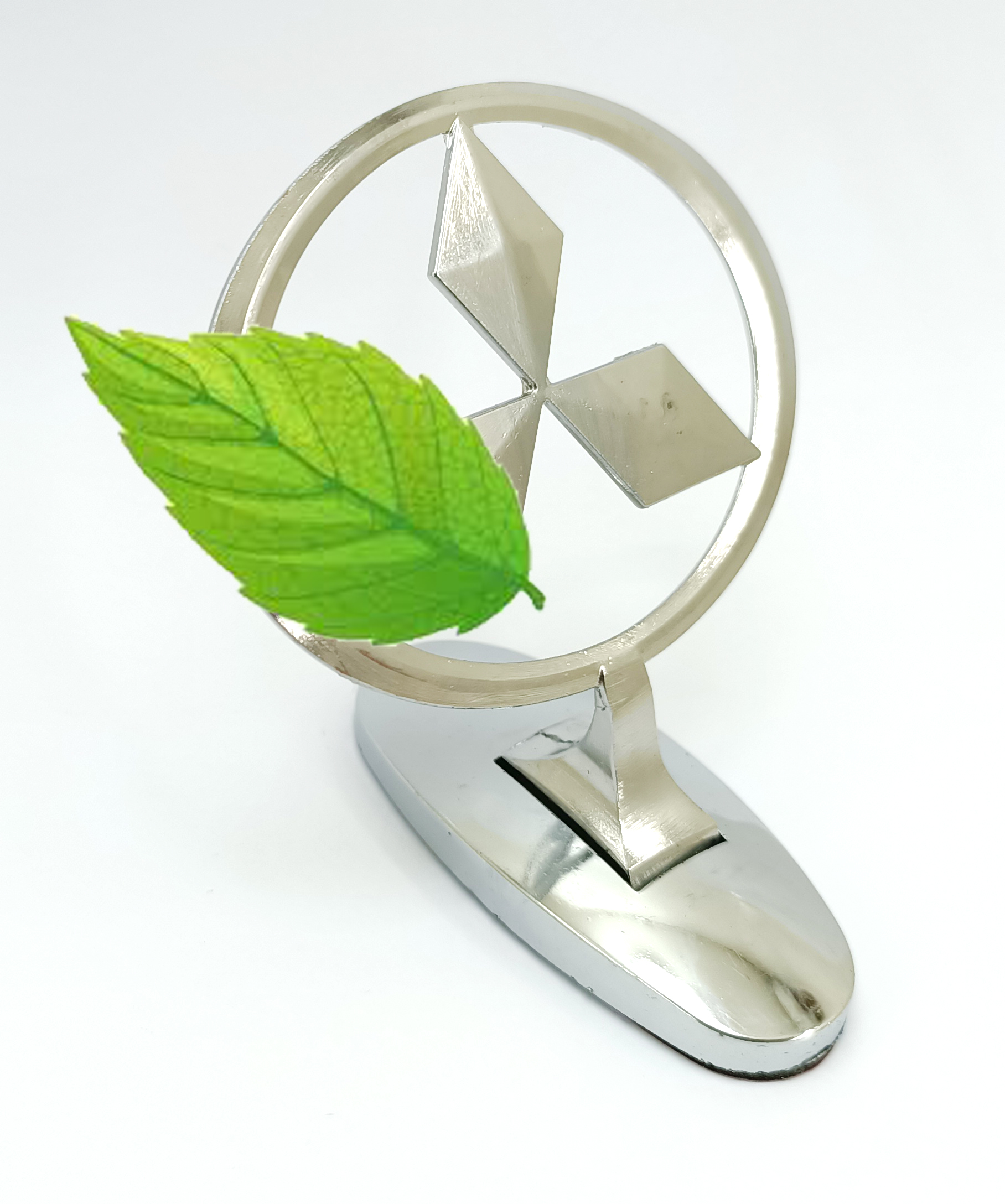 علامة شعار سيارة معدن بقاعدة لصق دبل فيس متوافقة مع ميتسوبيشى لون سلفر