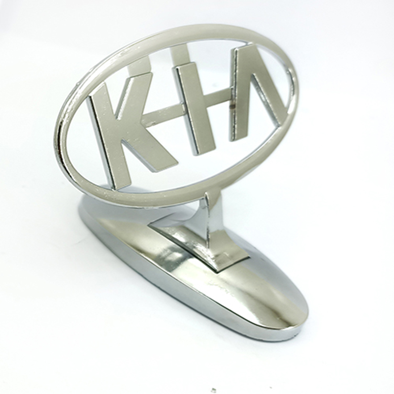 علامة كبود شعار سيارة معدن بقاعدة لصق دبل فيس متوافقة مع كيا - لون سلفر