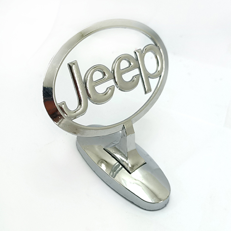 علامة كبود شعار سيارة معدن بقاعدة لصق دبل فيس متوافقة مع جيب - لون سلفر