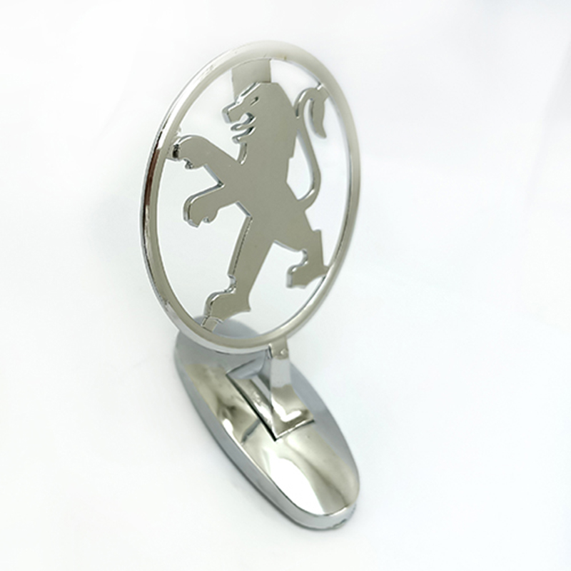 علامة كبود شعار سيارة معدن بقاعدة لصق دبل فيس متوافقة مع بيجو - لون سلفر