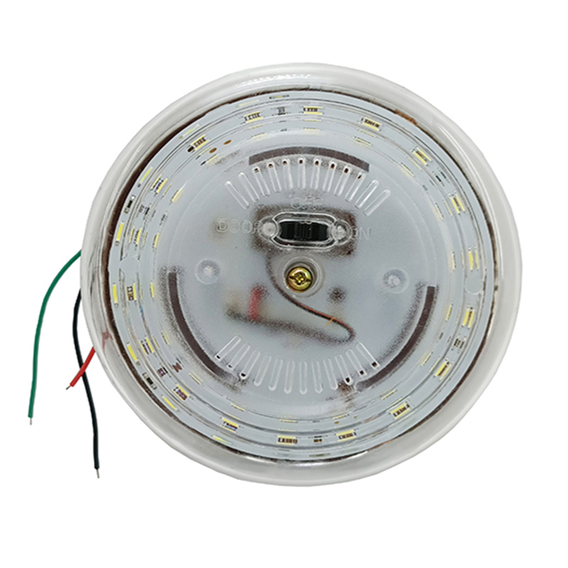 كشاف صالون سيارة ليد مدور اضاءة لون ابيض بزر تحكم على 2 وضع - يعمل على 12 فولت - 18 ليد ابيض ناصع - قطر 12.5 سم