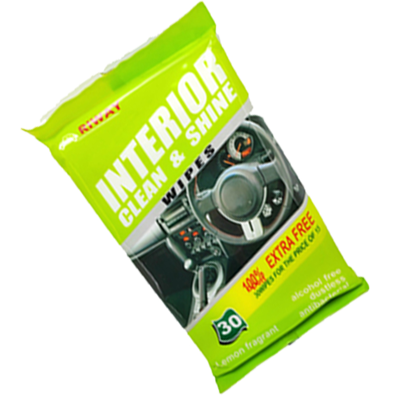 مناديل تنظيف داخلية للسيارة من الاوساخ والأتربة تابلوة السيارة والطارة والمقاعد وغيرها - تنظيف للسيارات والشاحنات والدراجات النارية - عبودة من 30 منديل برائحة الليمون