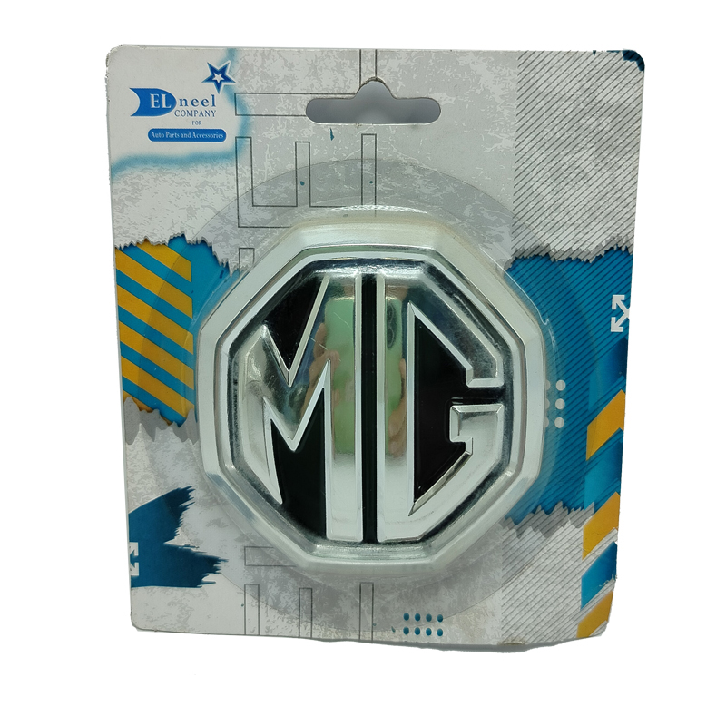 ملصق علامة وشعار سيارة 3d بارز مناسب خلفى او امامى للسيارة متوافق مع سيارات - ام جى MG خلفية لون اسود مقاس 8.5 سم * 8.5 سم