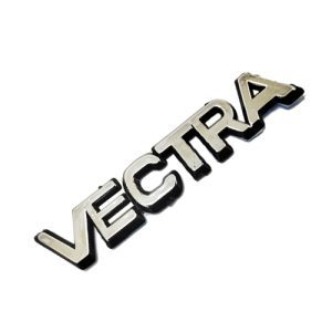 مصلق علامة وشعار سيارة 3d بارز متوافق مع سيارات اوبل فيكترا لون سلفر فى اسود - مقاس 18 سم * 3سم