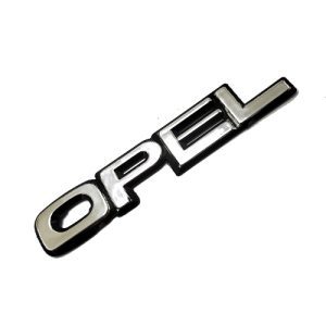 مصلق علامة وشعار سيارة 3d بارز متوافق مع سيارات كلمة OPEL لون سلفر فى اسود - مقاس 14 سم * 3سم