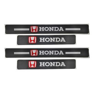 عتب لاصق باب سيارة كاربون حرارى 4D مضاد للخدش ومانع للانزلاق ومقاوم للماء - 4 قطع  - هوندا