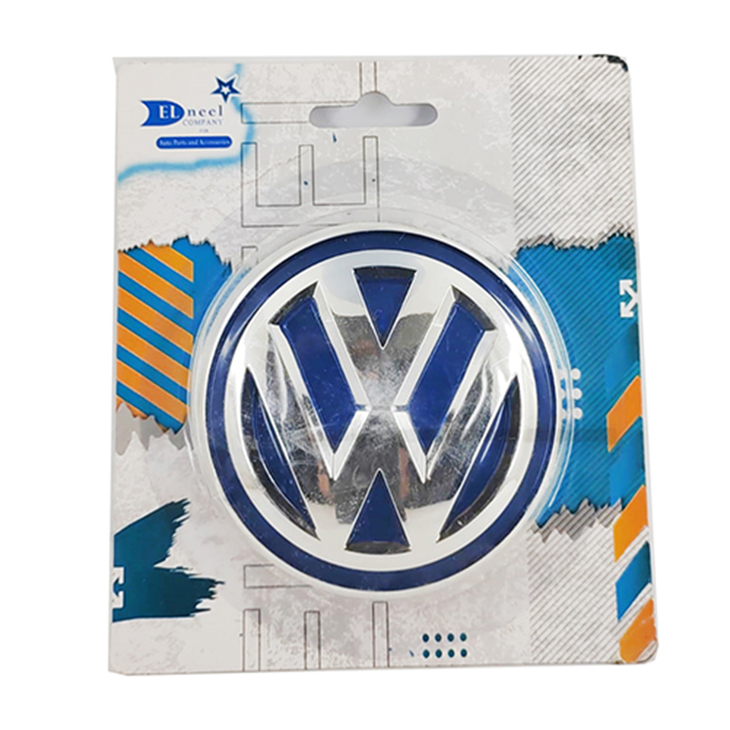 ملصق علامة امامية او خلفية متوافقة مع سيارة - فول؟س ازرق مقاس 8 سم × 8 سم