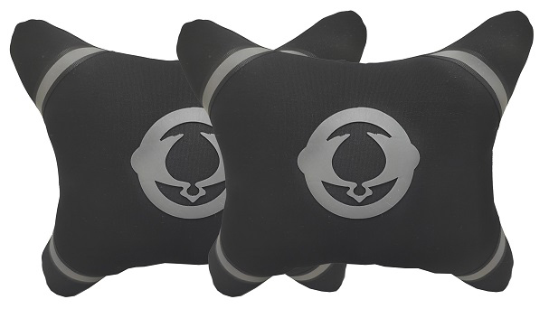 طقم مسند راس لمقعد السيارة وسادة مبطنة فايبر تصميم مريح ومميز وخامات عالية الجودة بشعار بارز عاكس   -2 قطعة - سانج يونج - لون اسود