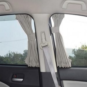 ستارة VIP قماش قابلة للتعديل تركب على نافذة السيارة للحماية من اشعة الشمس - قطعتين بلون رمادى ، مقاس 50 سم