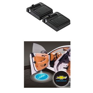 جهاز عرض بروجكتور لاسلكى ليد عرض لوجو وشعار السيارة يعمل بالحجارة بدون اى توصيلات  - 2 قطعة - متوافق مع شيفورلية