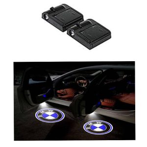 جهاز عرض بروجكتور لاسلكى ليد عرض لوجو وشعار السيارة يعمل بالحجارة بدون اى توصيلات  - 2 قطعة - متوافق مع بي ام دبليو