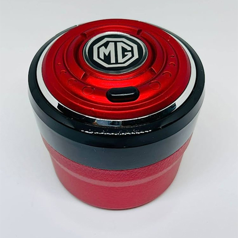 طفاية سجائر بتصميم كوب - حامل اكواب  سيرميك طفاية سجائر محمولة للسيارة والحديقة  (لون احمر)   ام جى MG