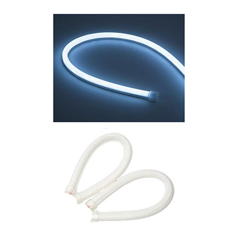 خرطوم اضاءة ليد مرن للسيارة يستخدم فى الفوانيس والصالون ومتعدد الاستخدامات - طول 60 سم -2 قطعة - لون اضاءة ابيض