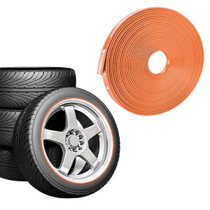 شريط واقى وديكور لحواف عجلات السيارة ، حماية وامان لاطارات السيارات من الخدوش ومظهر مميز ( برتقالى ، كود : 2794)