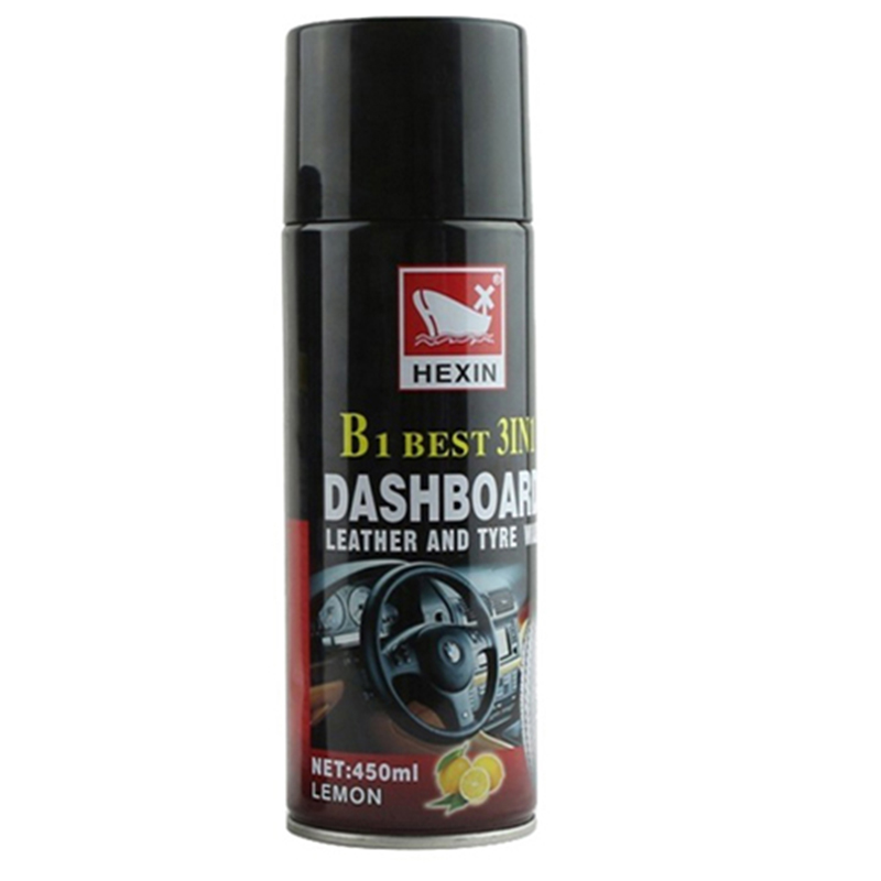 ملمع لتنظيف وتلميع وحماية لوحة القيادة والجلود وسقف السيارة والإطارات من HEXIN - حجم العبوة 450مم -