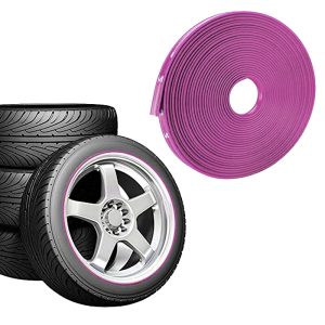 شريط واقى وديكور لحواف عجلات السيارة ، حماية وامان لاطارات السيارات من الخدوش ومظهر مميز ( ارجوانى ، كود : 4377)