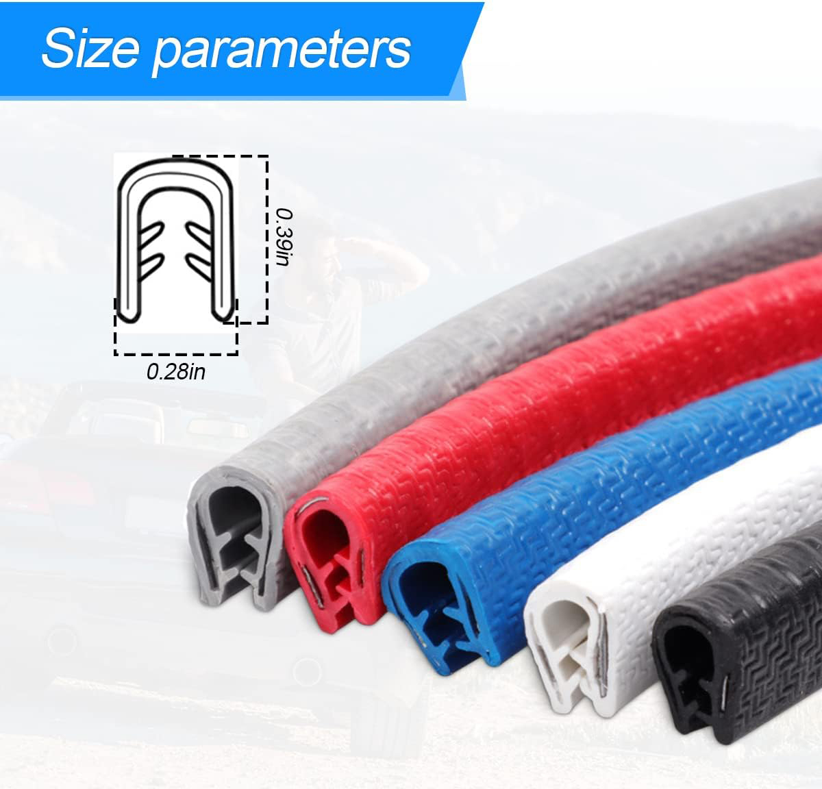 واقيات حافة باب السيارة بطول 32 مترًا - حافة مطاطية مرنة لحماية حواف السيارات والقوارب والسيارات ومعدات الزجاج المعدني، أشرطة ختم واقية متينة وقابلة للإزالة سوداء 8 واقيات حافة باب السيارة بطول 32 مترًا - حافة مطاطية مرنة لحماية حواف السيارات والقوارب والسيارات ومعدات الزجاج المعدني، أشرطة ختم واقية متينة وقابلة للإزالة سوداء - الصورة 8