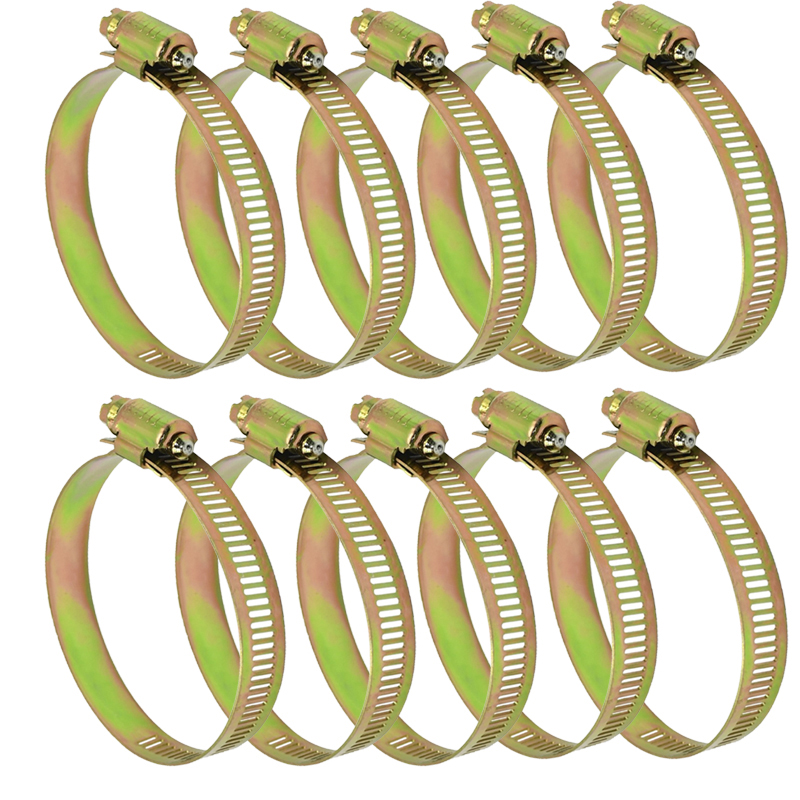 مشابك الخرطوم المعدن ، كولية قفيز معدنية لإصلاح الأنابيب وخط الوقود للسيارات والمنازل وغيرها ( مقاس 5 بوصة - 105-127ملم - عدد 10 قطع )