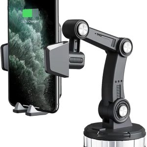 مانجوكا حامل موبايل للسيارة بكوب شفط عالمي بدون استخدام اليدين، هيكل مرن للوحة العدادات والزجاج الامامي متوافق مع ايفون 13 12 11 برو ماكس وجالكسي نوت وغيرها