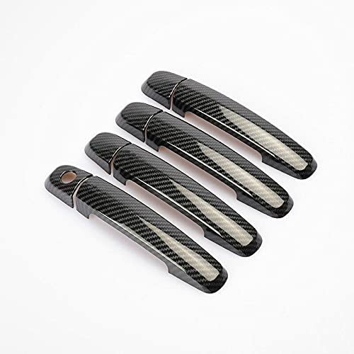 طقم اكرة باب سيارة كاربون مكون من 8 قطع ل 4 ابواب السيارة لون اسود كاربون متوافق مع موديلات - افيو - نيو اوبترا - كروز -