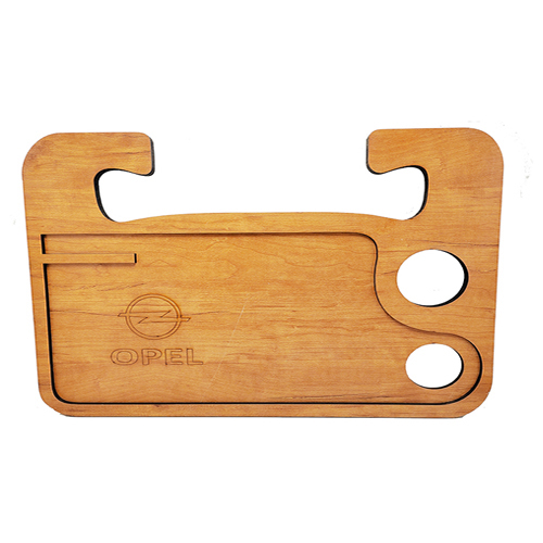 صنية طاولة طعام ومشروبات ومتعلقات خشب للسيارة متعددة الاستخدامات استاند ماكولات واستاند لابتوب - خشب متوافق مع    اوبل Opel- جودة عالية - طول 43 سم عرض 28 سم ارتفاع 10مم -