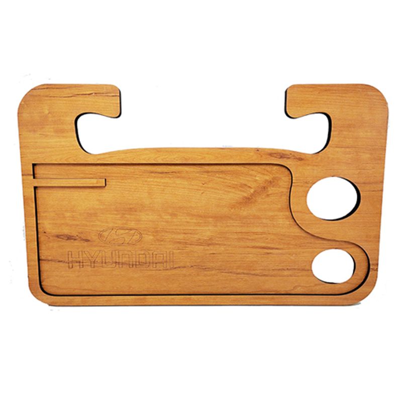 صنية طاولة طعام ومشروبات ومتعلقات خشب للسيارة متعددة الاستخدامات استاند ماكولات واستاند لابتوب - خشب متوافق مع  هيونداى Hyundai- جودة عالية - طول 43 سم عرض 28 سم ارتفاع 10مم -