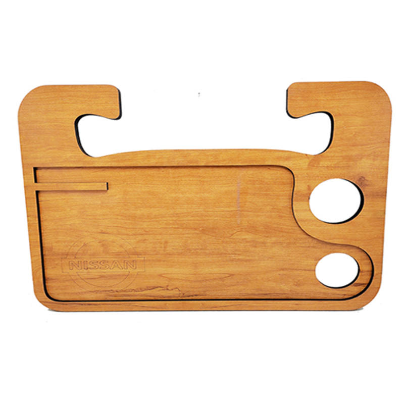 صنية طاولة طعام ومشروبات ومتعلقات خشب للسيارة متعددة الاستخدامات استاند ماكولات واستاند لابتوب - متوافق مع  نيسان Nissan- جودة عالية - طول 43 سم عرض 28 سم ارتفاع 10مم -