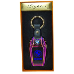 ميدالية وسلسة مفاتيح سيارة الكترونية ولاعة سخان وكشاف وشاشة لوجو السيارة تعمل بالشحن منتج عالى الجودة ومميز - متوافق مع  BMW بى ام دبيليو - 7 لون