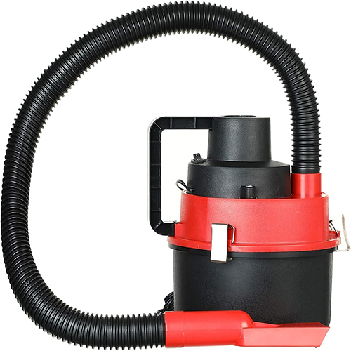 مكنسة محمولة مناسبة للسيارة للاستخدام في محيط رطب او جاف، على منفذ ولاعة السيارة - متعددة الالوان - احمر