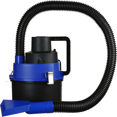 مكنسة محمولة مناسبة للسيارة للاستخدام في محيط رطب او جاف، على منفذ ولاعة السيارة - متعددة الالوان - ازرق