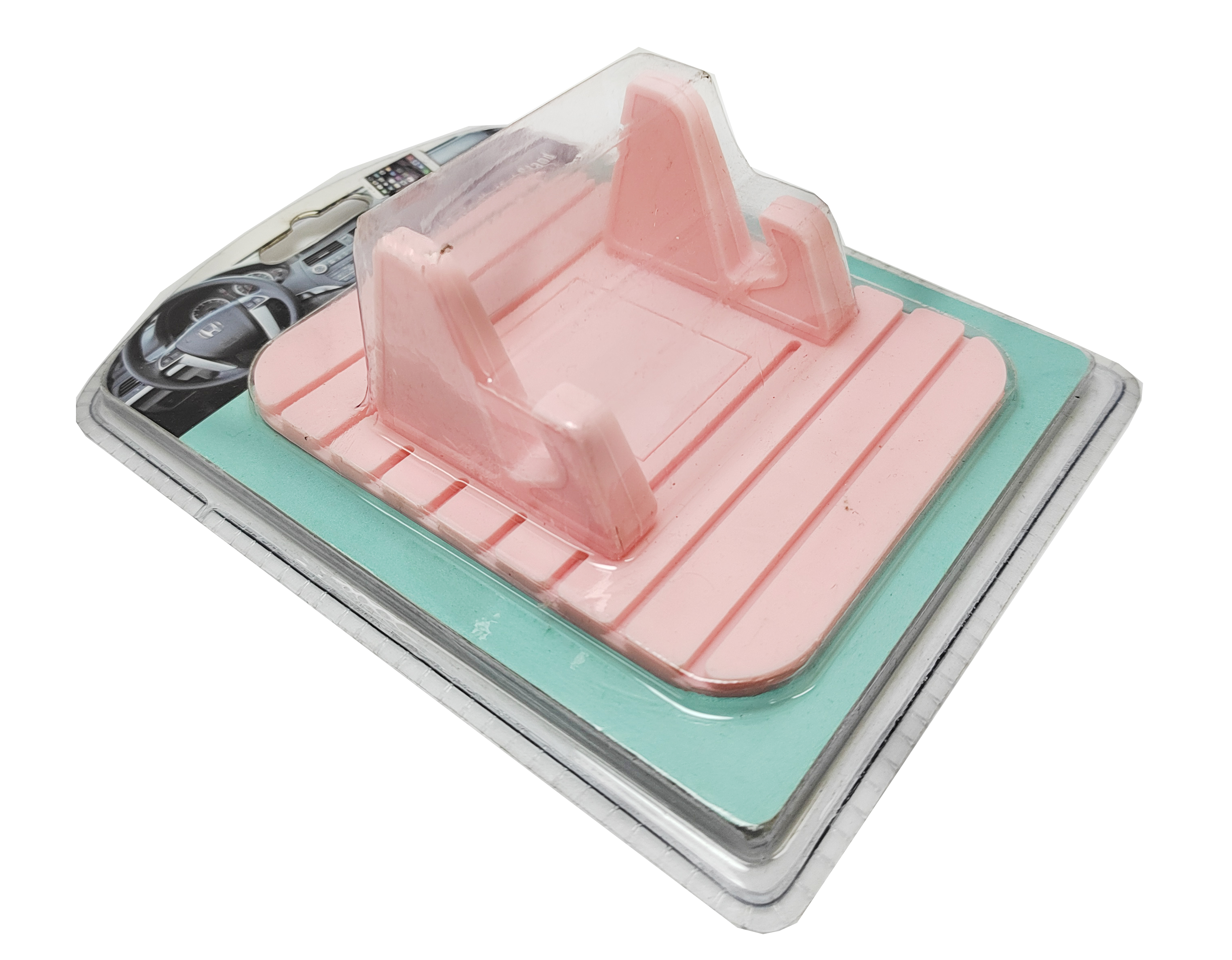 قاعدة حامل بادة مطاطية سيليكون غير قابلة للانزلاق لتابلوة السيارة، حامل تثبيت الهاتف والايفون ونظام تحديد المواقع فى السيارة والمكتب والمنزل - بينك -