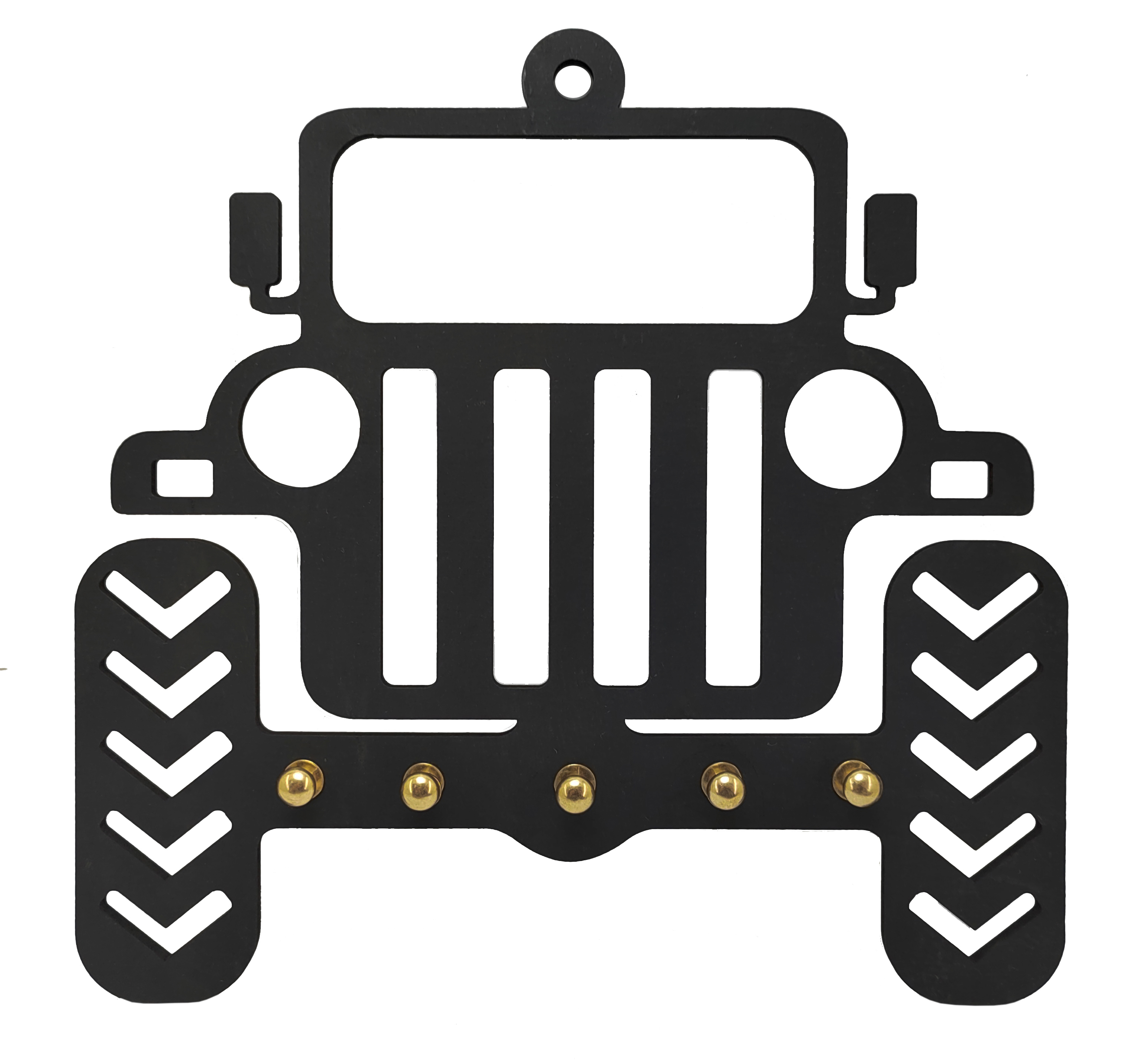 حامل وشماعة مفاتيح علاقة خشب مودرن ب 5 خطاف لتعليق المفاتيح مناسبة للمنازل والمكاتب - بتصميم شعار سيارة بى ام - (نسخة)