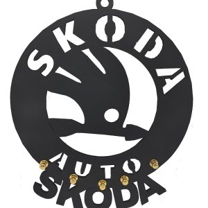 حامل وشماعة مفاتيح علاقة خشب مودرن ب 5 خطاف لتعليق المفاتيح مناسبة للمنازل والمكاتب - متوافق سيارة مع سكودا -