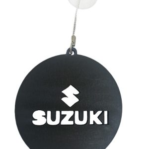 دلاية وعلاقة سيارة خشب مودرن للسيارات والشاحنات متوافقة مع شعار سوزوكى - دائرية مقاس 7 سم -