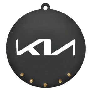 حامل وشماعة مفاتيح علاقة خشب مودرن ب 5 خطاف دائرية 21 سم لتعليق المفاتيح مناسبة للمنازل والمكاتب - متوافق مع علامة سيارة كيا الجديدة -