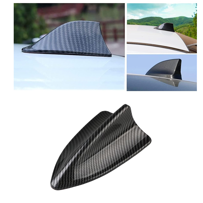 اريال سيارة زينة علي شكل زعنفة سمكة قرش يثبت السقف للسيارة والشاحنة وسيارات الدفع الرباعي (لون اسود كاربون ، كود: 2215)