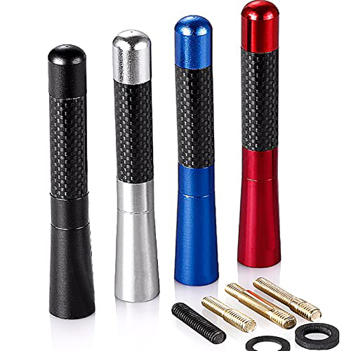 اريال راديو سيارة  هوائي داب بشكل عمود قصير بخليط معدني من الالومنيوم مع اشارة عالية الجودة للسيارات والشاحنات وغيرها، 4 قطع من سينتين