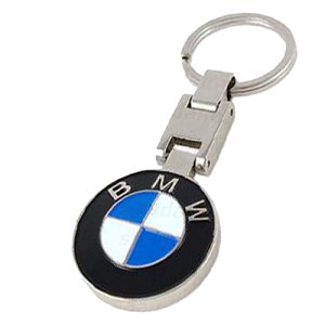 ميدالية وسلسلة مفاتيح سيارة معدن مناسبة لمفاتيح السيارة والدراجات النارية ومفاتيح العائلة - متوافقة مع بى ام