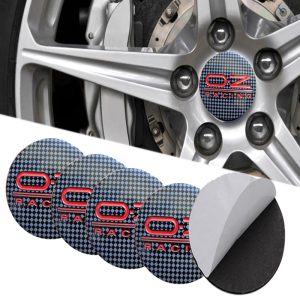 طقم غطاء محور اطارات السيارة لصق مقاس 56 ملم، أغطية مقاومة للغبار والصدأ والماء، ملحقات لاصقة لتزيين جنط العجلة - متوافق مع اوة زد OZ رمادى فى اسود فى احمر