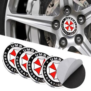 طقم غطاء محور اطارات السيارة لصق مقاس 56 ملم، أغطية مقاومة للغبار والصدأ والماء، ملحقات لاصقة لتزيين جنط العجلة - متوافق مع امبريال الوان