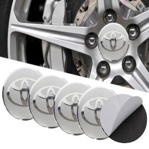 طقم غطاء محور اطارات السيارة لصق مقاس 56 ملم، أغطية مقاومة للغبار والصدأ والماء، ملحقات لاصقة لتزيين جنط العجلة متوافقة مع تويوتا فضى